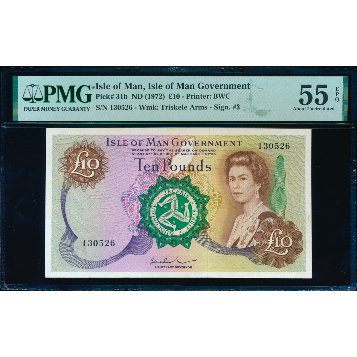 ISLE OF MAN P.31b IM51b 1972-1979 £10 55EPQ AUNC