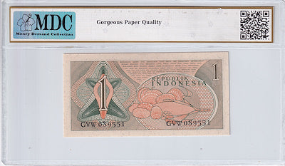 INDONESIA P.78 1961 1 Rupiah UNC MDC66
