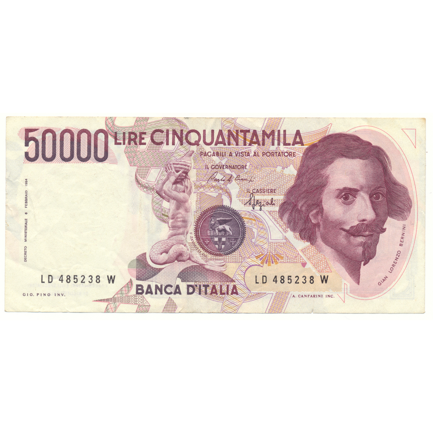 ITALY P.113a 1984 50,000 Lire GVF