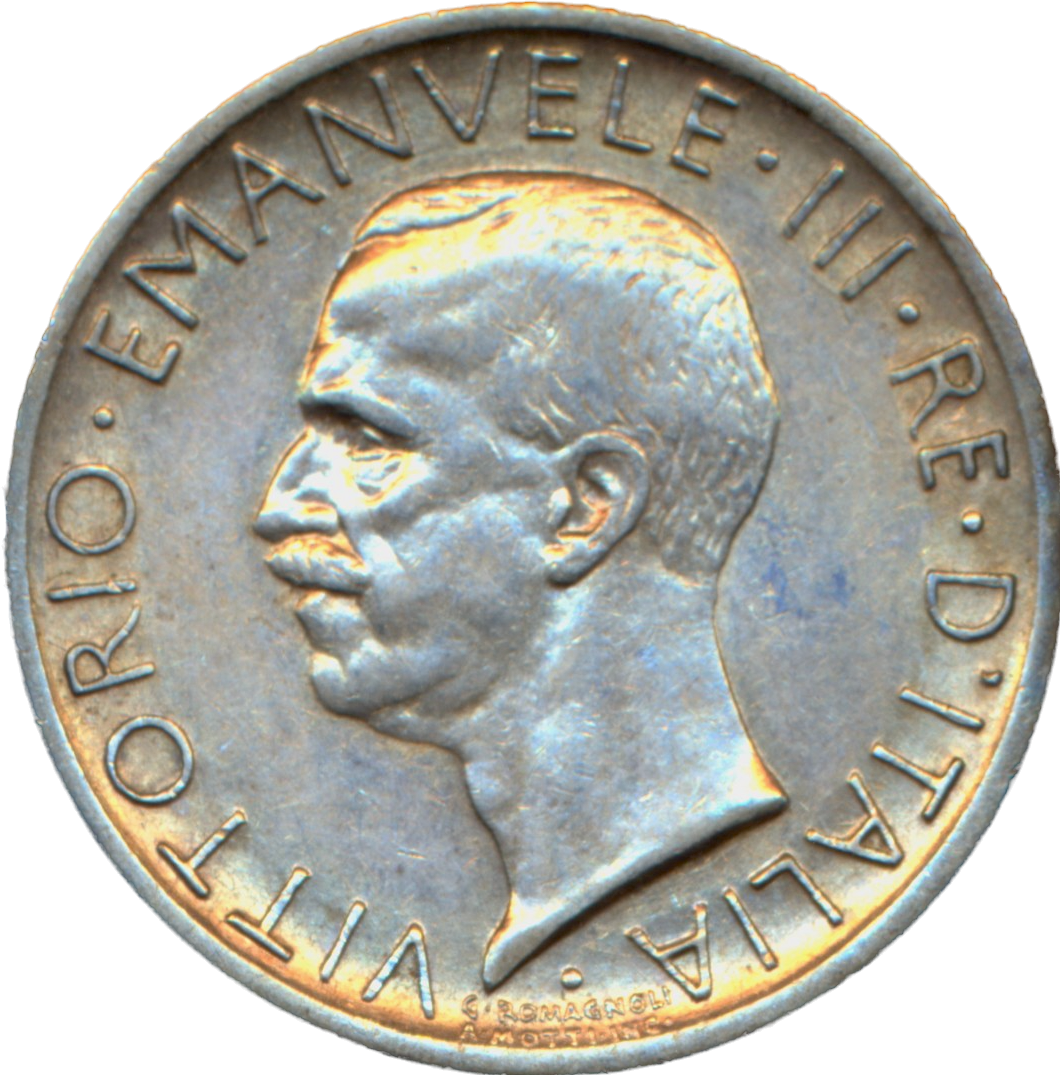 Italy KM67 1927 Silver 5 lire AUNC