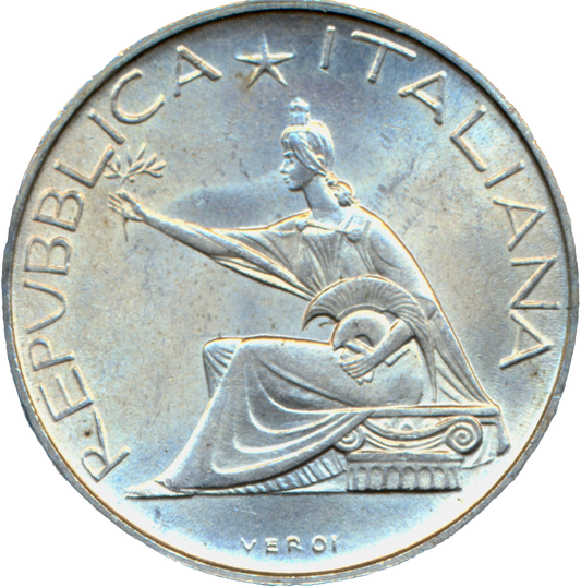 Italy KM99 1961 Silver 500 lire UNC