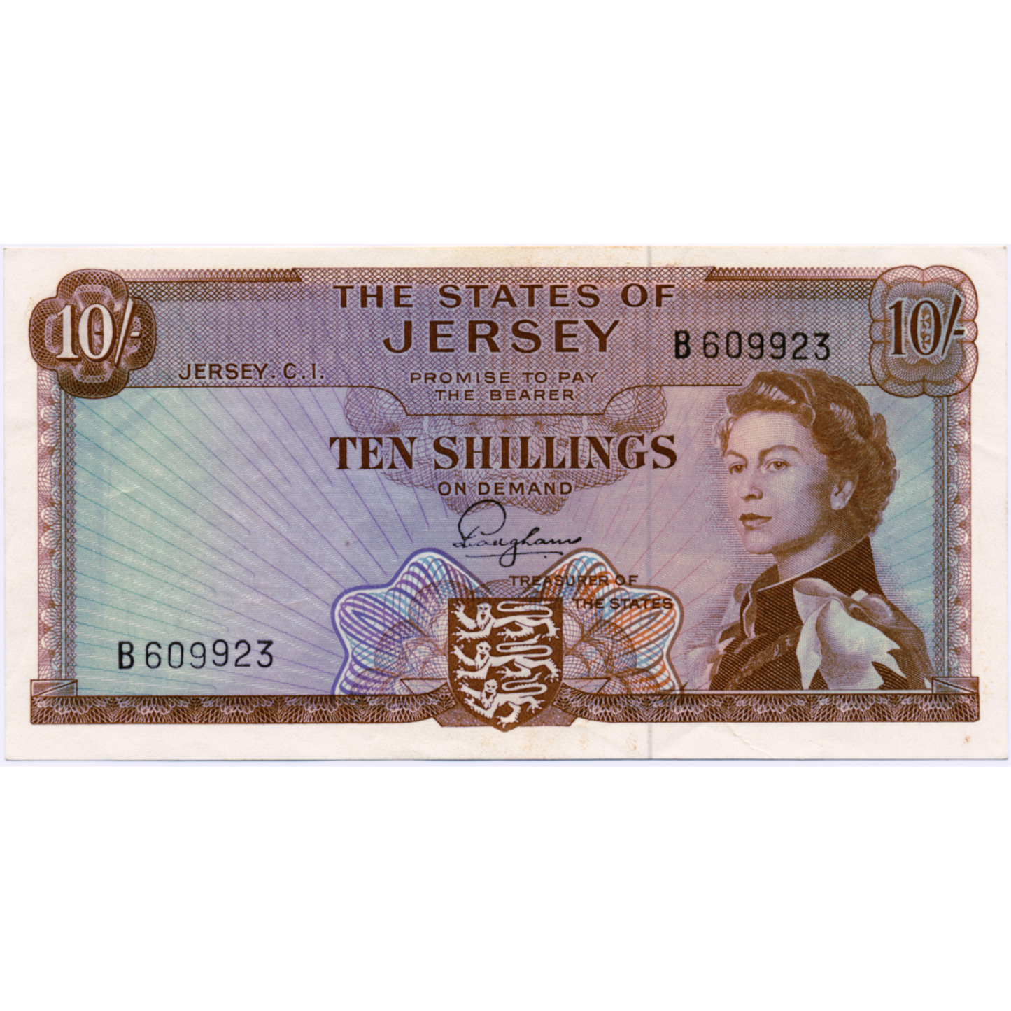 JERSEY P.7a JE10 1963 10 shillings UNC B