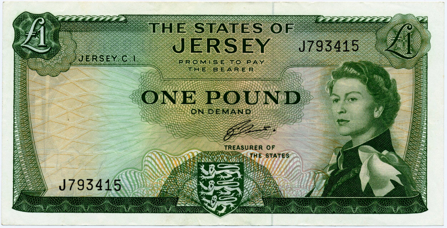 JERSEY P.8b JE11b 1963-1976 £1 EF J