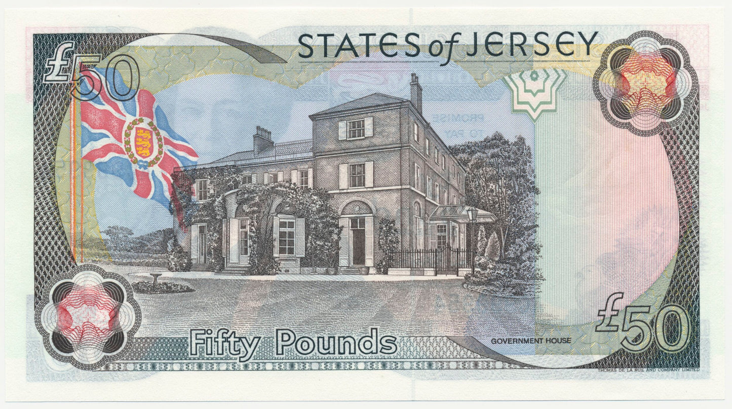 JERSEY P.30 JE52b 1993-2010 Black £50 SUPERB GEM UNC 66 EPQ AC999954