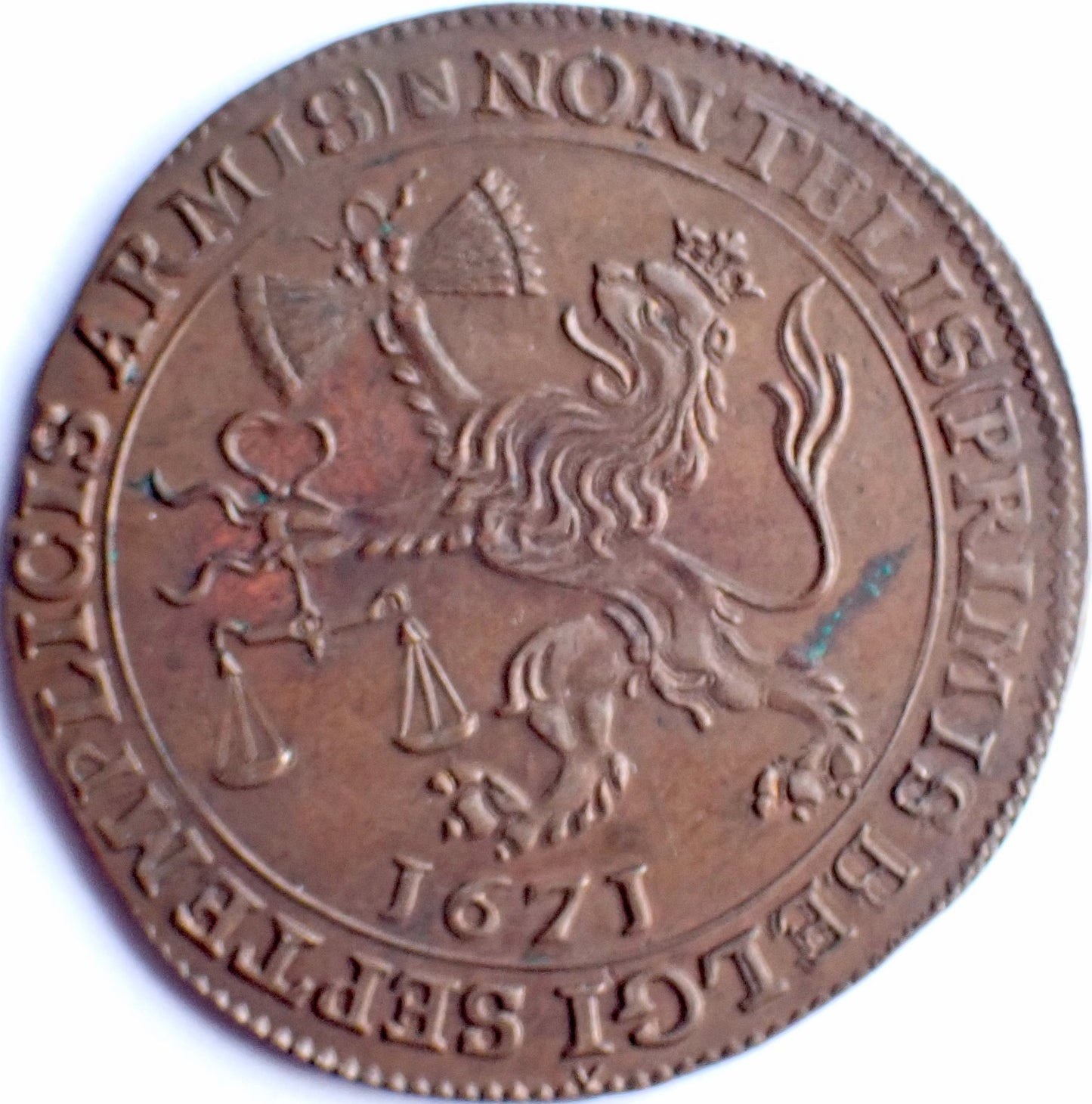 1671 NETHERLANDS Netherlands Peace in the United Provinces copper medal