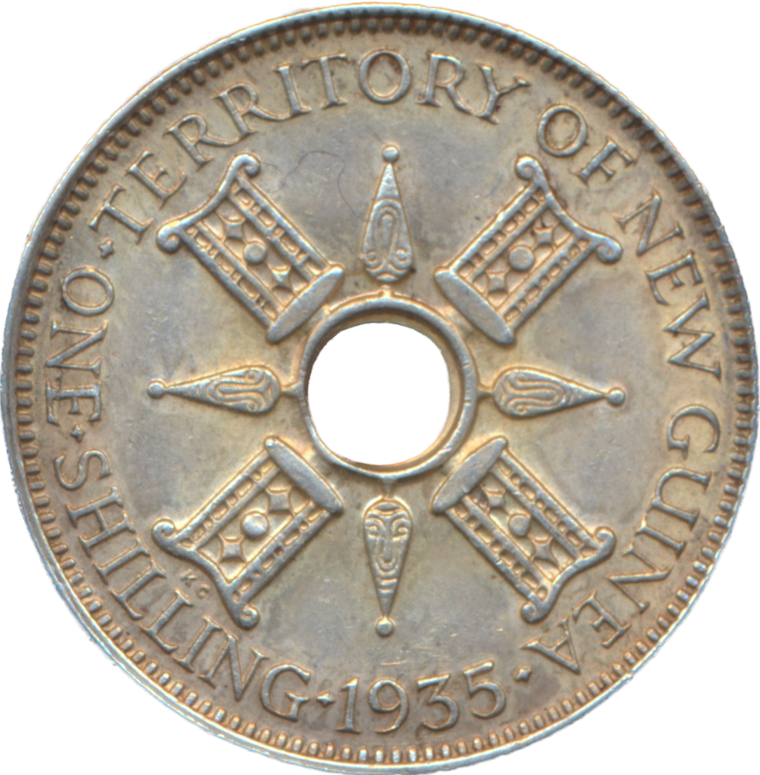 New Guinea KM5 1935 Silver 1 Shilling UNC