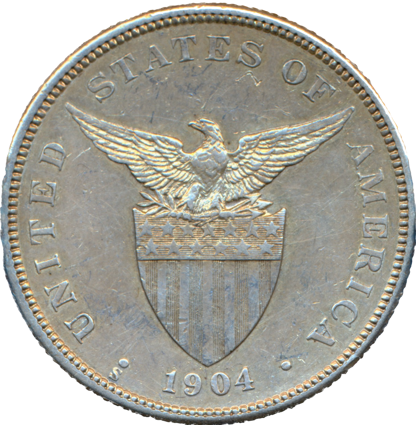 Philippines KM167 1904 Silver 50 Centavos NEF