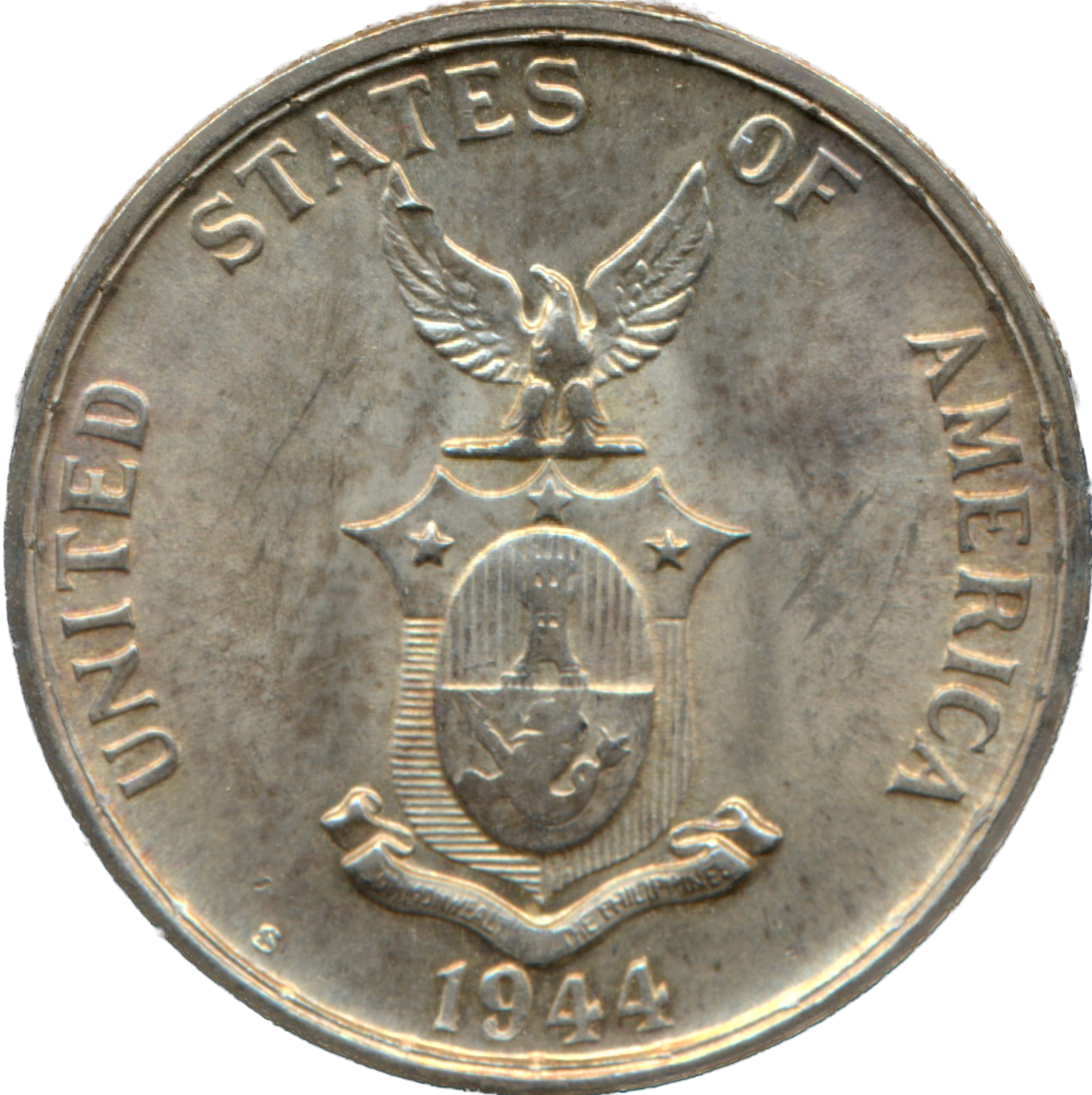 Philippines KM183 1944 Silver 50 Centavos GEF