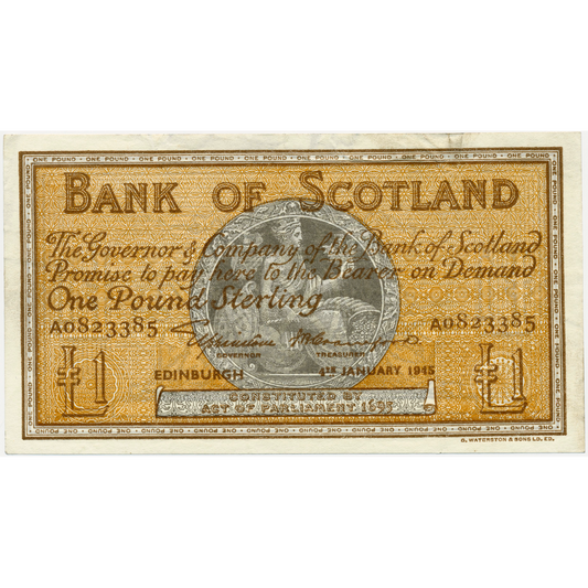 SC104 BA98a 1945 Bank of Scotland £1 GVF A