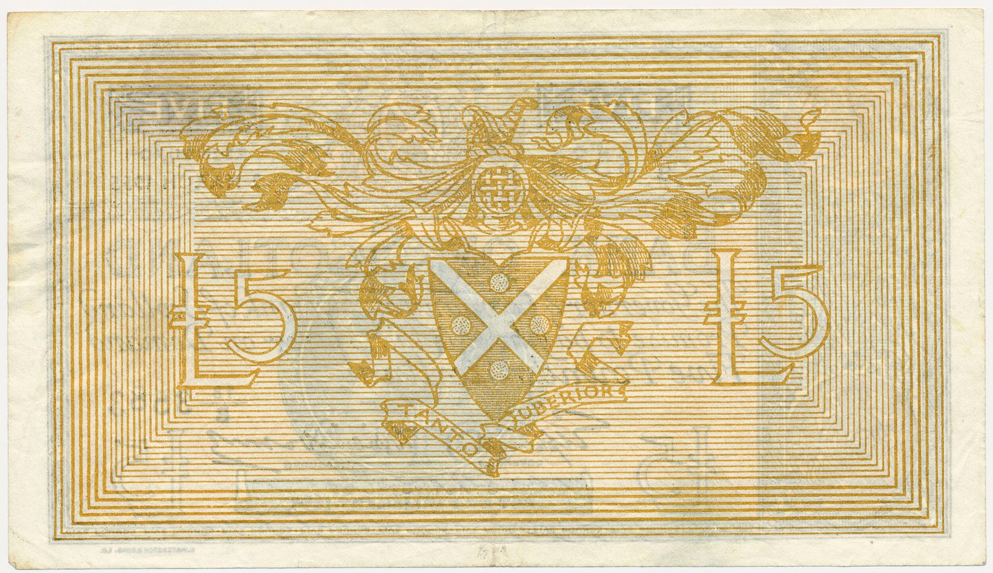 SCOTLAND P.99a SC116a 1955 Bank of Scotland £5 VF 18/B