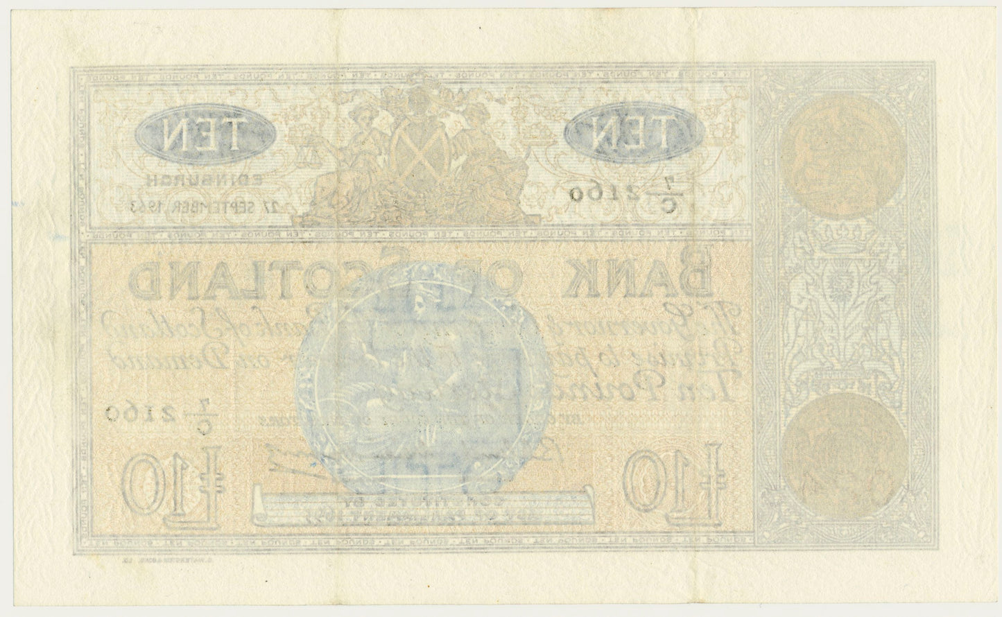 SCOTLAND P.93c SC133 1963 Bank of Scotland £10 AUNC 7/C