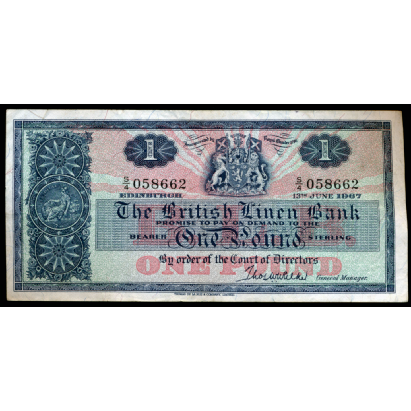 SCOTLAND P.168 SC209 1967 British Linen Bank £1 EF S/4