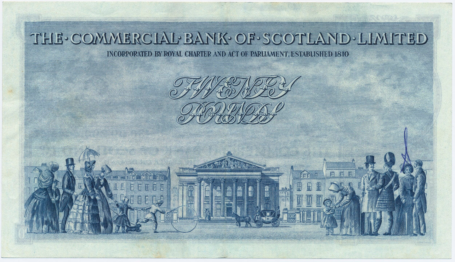 SCOTLAND P.S324 SC424b 1958 Commercial Bank of Scotland £20 EF 13O