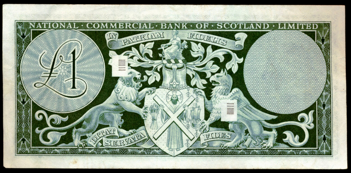 SCOTLAND P.271a SC602b 1967 National Commercial Bank of Scotland £1 EF 2J