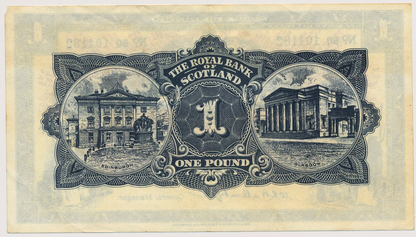 SCOTLAND P.324b SC803 1964 Royal Bank of Scotland £1 EF BQ