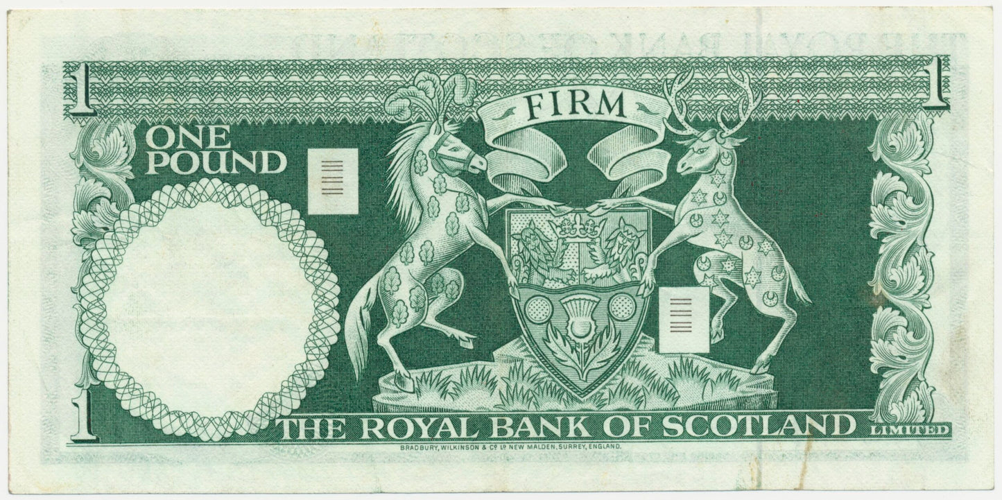 SCOTLAND P.334a SC814b 1970 Royal Bank of Scotland £1 UNC A/53