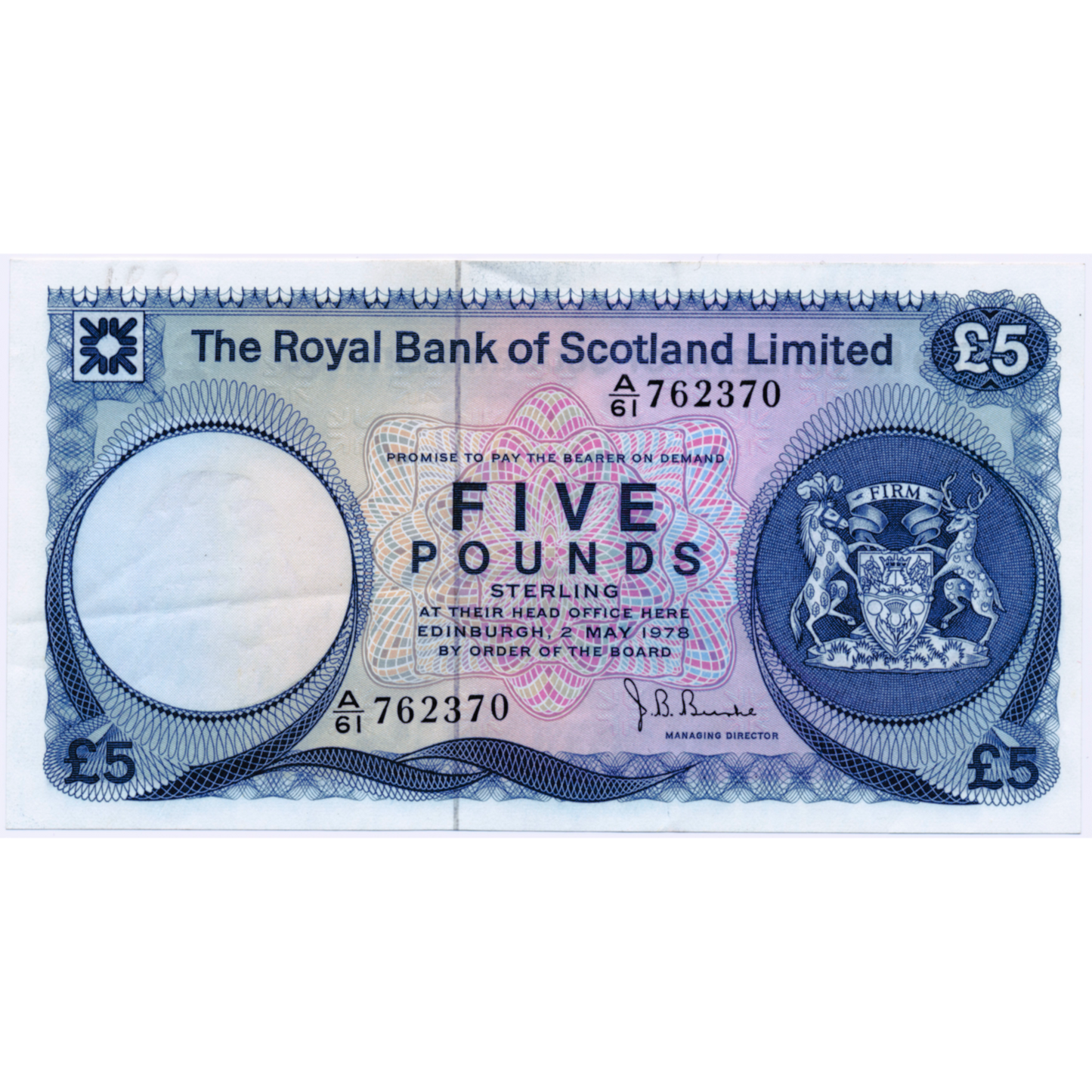 SCOTLAND P.337a SC817 1978 Royal Bank of Scotland £5 UNC A/61