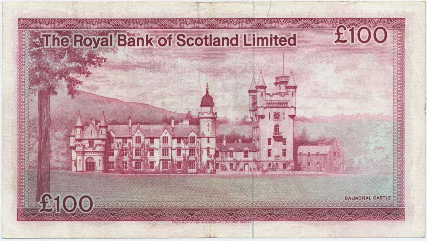 SCOTLAND P.340a SC823 RB79 1981 Royal Bank of Scotland £100 Choice VF