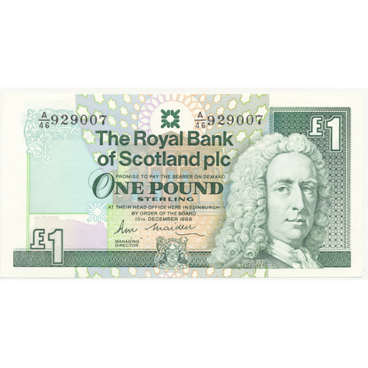 SCOTLAND P.351a SC833a 1989 Royal Bank of Scotland £1 UNC