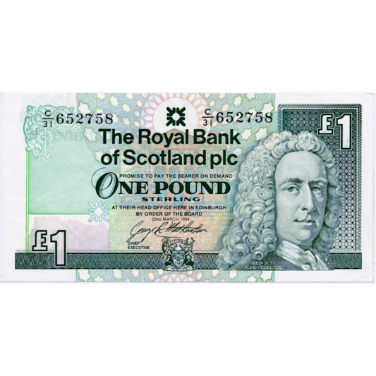 SCOTLAND P.351c SC833d 1994 Royal Bank of Scotland £1 AUNC C/31