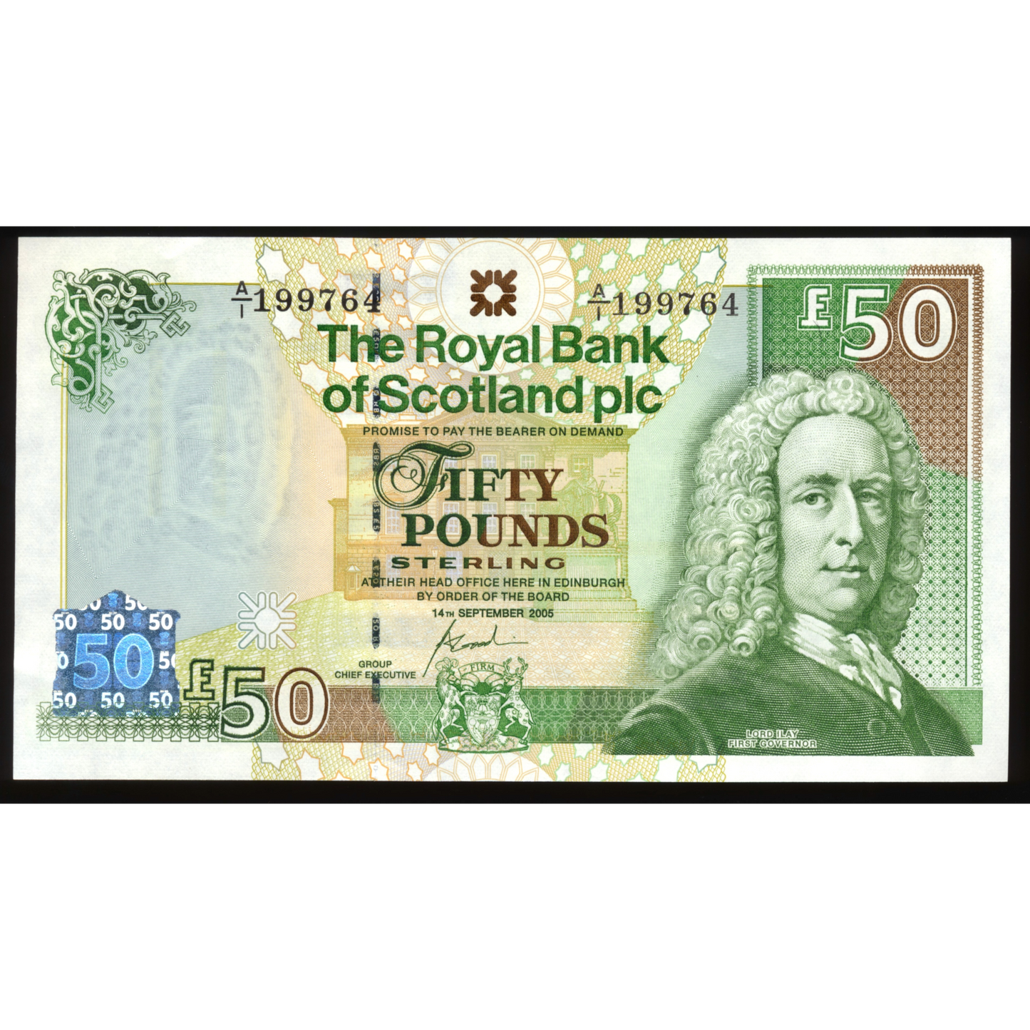 SC871 RB107 2005 Royal Bank of Scotland First series £50 UNC A/1