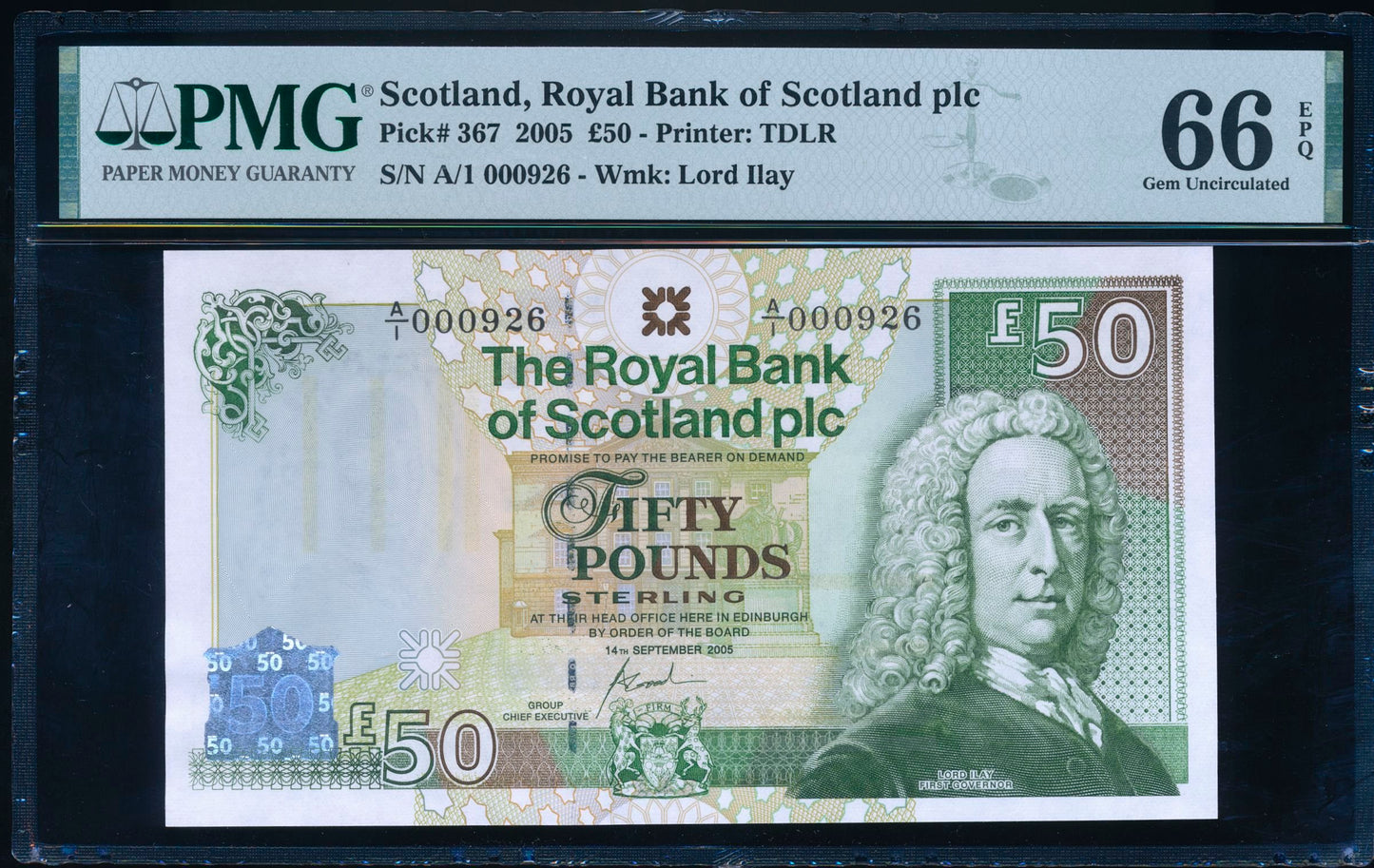 SCOTLAND P.367 SC871 2005 Royal Bank of Scotland First series A/1 £50 GEM UNC 66 EPQ