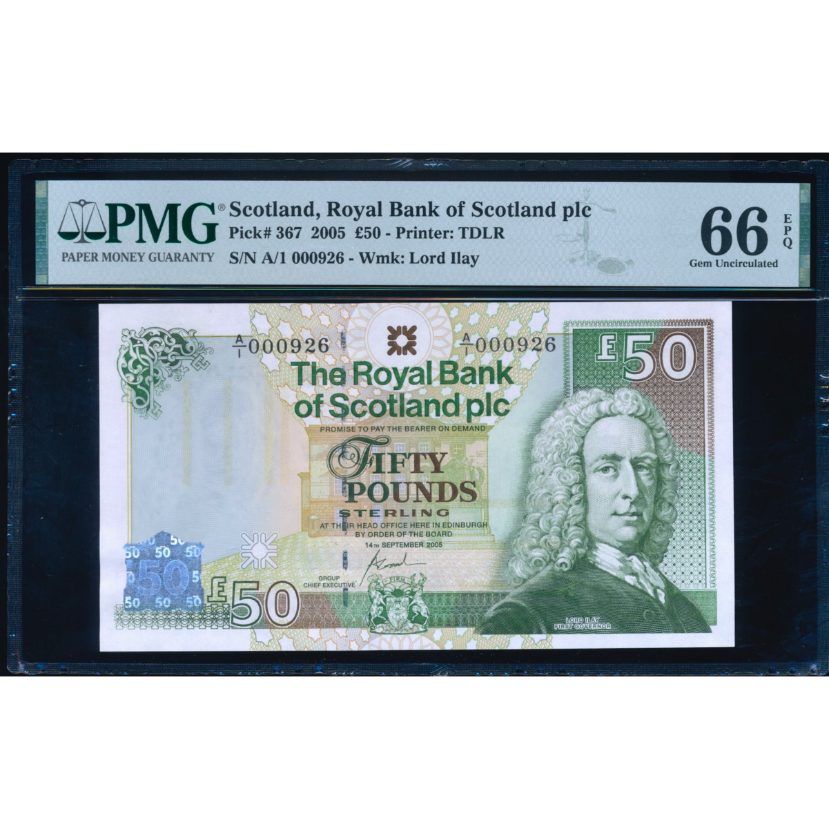 SCOTLAND P.367 SC871 2005 Royal Bank of Scotland First series A/1 £50 GEM UNC 66 EPQ