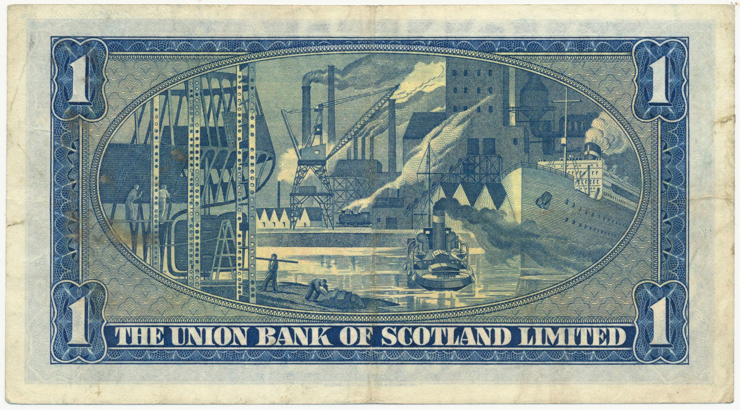 SCOTLAND P.S816a SC904a 1951 Union Bank of Scotland £1 GEF D/33