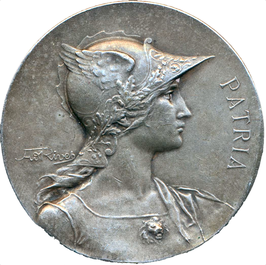 1889 FRANCE Société Canine de la Basse-Seine 45mm silvered bronze medal by Adolphe Rivet