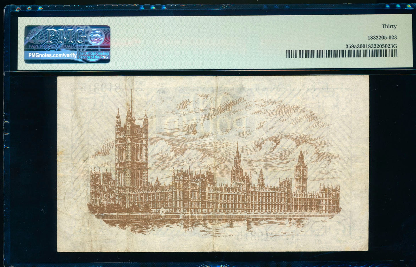 ENGLAND P.359a T31.3 1923 HM Treasury Fisher £1 Control note Z(1)67 VF 30