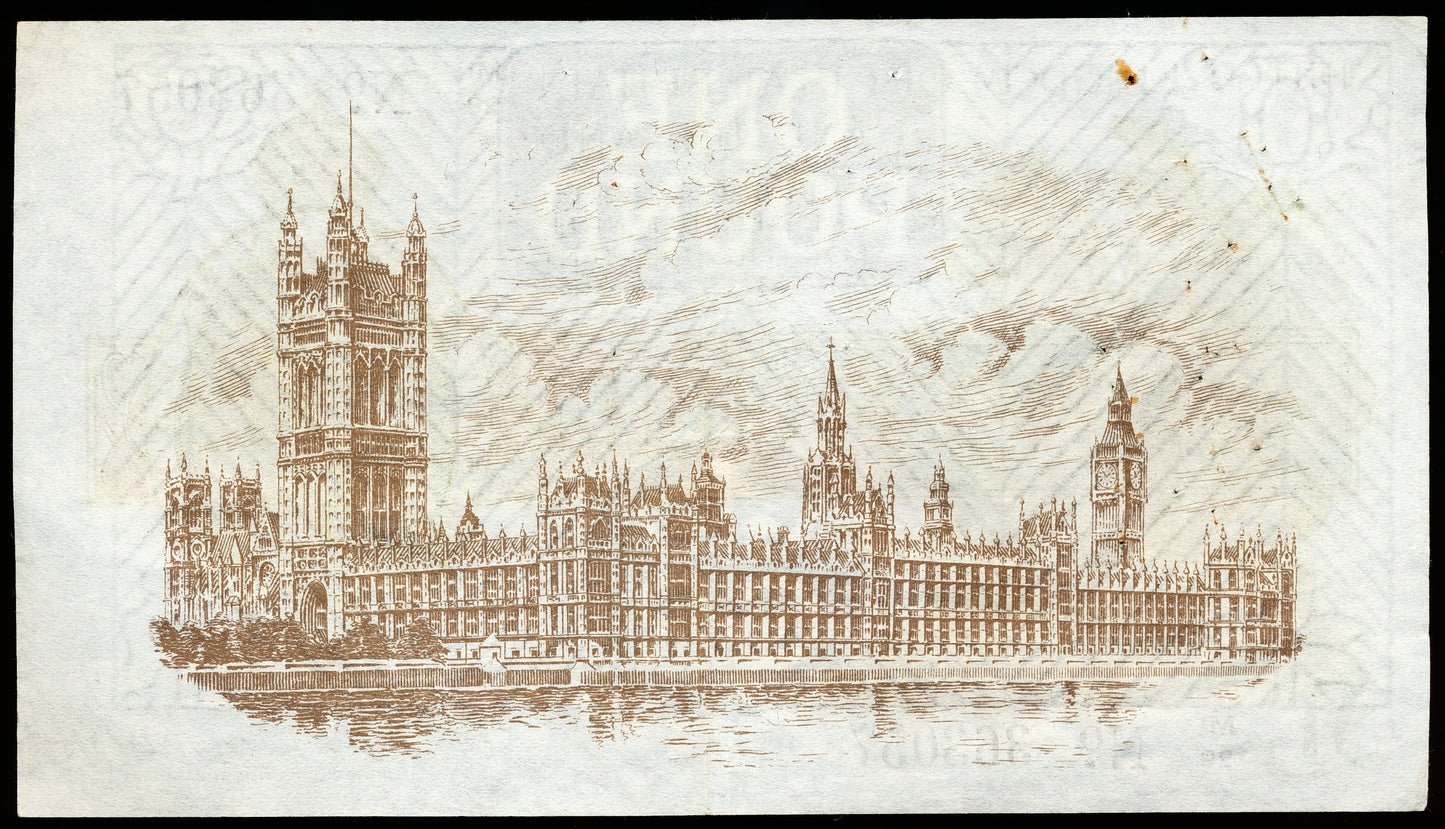 ENGLAND P.359b T32.4 1923 HM Treasury Fisher £1 M(1)29 AUNC 55