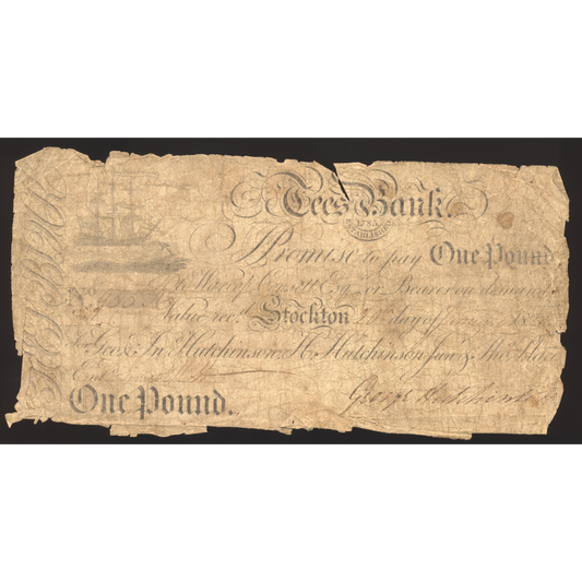 Tees Bank 1824 £1 banknote Fair Outing 2048a