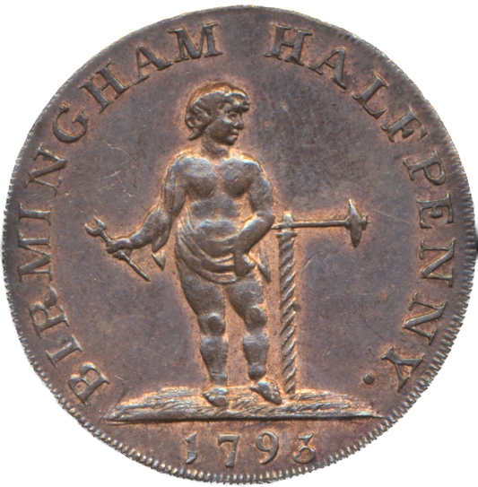 Warwickshire D&H 50 Birmingham 1793 Conder Halfpenny